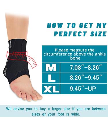 Seektop Ankle Support Brace - Adjustable Compression Sleeve for Sprains, Achilles Tendonitis & Plantar Fasciitis - Breathable Wrap for Pain Relief - Medium Size - Buy Online on GoSupps.com