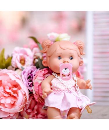 Gruwkue Baby Pacifier | Bear-Shaped Magnetic Dummy for Boys & Girls | Cute Puppy Bike Doll Accessories in Pink - Buy Online on GoSupps.com