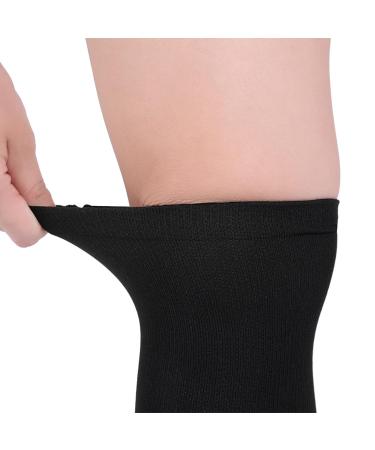 XXL Black Compression Socks - Open Toe Calf Support for Sports & Varicose Vein Relief | International Shipping - Buy Online on GoSupps.com