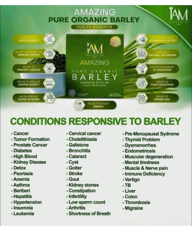 Original Pure Organic Barley Powdered Drink Mix from Australia by IAM Worldwide - Certified Organic Barley Grass - 3g x 10 Sachet - 30g - Buy Online on GoSupps.com