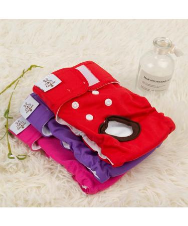 Cutebone 3-Pack Washable Dog Diapers - Waterproof Puppy Pants for Heat Period | Valentine's Day Rose Collection (D24S-DE ROSE & LILA Size S 28-40.5cm) - Buy Online on GoSupps.com
