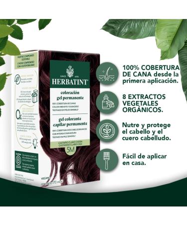  Herbatint Herbatint Permanent Hair Colour Gel 5m Light Mahogany Brown 170ml | Ammonia-free optimal grey coverage vegan formula with 8 plant extracts - Buy Online on GoSupps.com