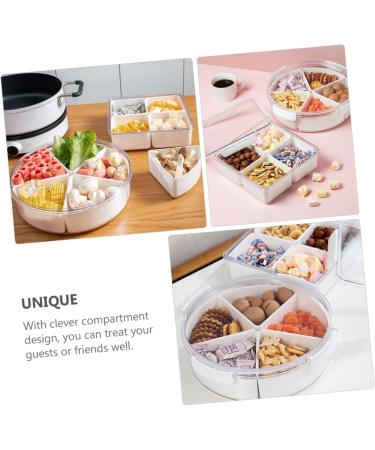 PRETYZOOM Dried Fruit Plate Lunchbox Plastic Fruit Bowl Dry Fruit Tray Candy Tray Convenient Plastic Plate 26X7.5CM White - Buy Online on GoSupps.com