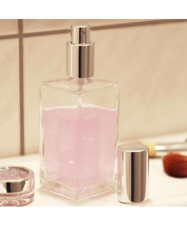 Fantasia Perfume Flakon 100ml - Empty Square Glass Bottle with Atomizer Pump Refillable Silver Cap - Ideal for DIY Fragrance - Buy Online on GoSupps.com