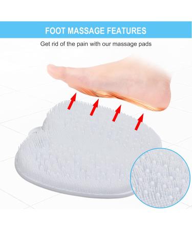 BESKAR XL Shower Foot Scrubber - Non-Slip Suction Cups - Exfoliates, Cleans, and Massages Feet - Improve Circulation & Soothe Tired Feet - Buy Online on GoSupps.com