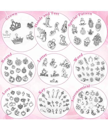 400 Pcs Wholesale Silver Charms for Jewelry Making - Tiny Assorted Tibetan Metal Pendants for DIY Bracelets and Necklaces - Buy Online on GoSupps.com