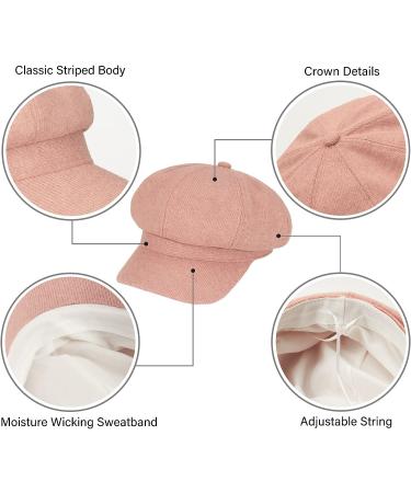 Womens Pink Cotton Newsboy Cap | Bakerboy Cabbie Gatsby Visor Beret Hat - Buy Online on GoSupps.com