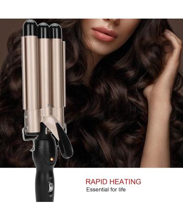 3 Barrel Hair Curling Iron Ceramic Electric Hair Waver Curling Wand Hair Crimper Curling Wand for Curly Hair Styling (US-22mm) - Buy Online on GoSupps.com