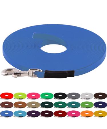 LENNIE BioThane tracking leash 13mm dogs 15-25kg 1m long without hand loop azure blue sewn 1 m azure blue