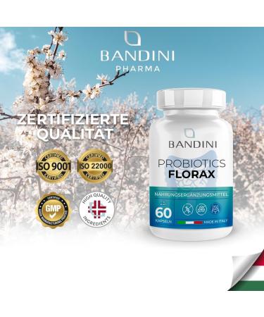 Bandini Florax Probiotics - 20 Billion CFU 18 Strains Gastric-Resistant 60 Capsules | Gut Health & Digestive Support - Buy Online on GoSupps.com