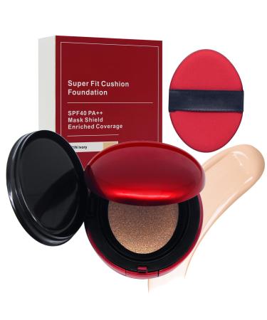 Air Cushion Foundation, CC Cream Covering Foundation, Long Lasting Foundation, Fully Waterproof, that evens out the complexion and provides perfect, semi-matte coverage (Ivory).