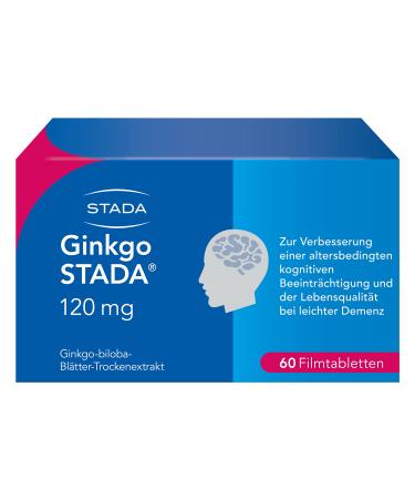 Ginkgo Stada 120 mg medicinal products to improve age -related cognitive impairment and the quality of life with mild dementia - 1 x 120 film -coated tablets 60 pieces (1 Pack)