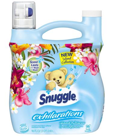Snuggle Exhilarations Fabric Softener Liquid Island Hibiscus & Rainflower 96 Ounces 96 Loads