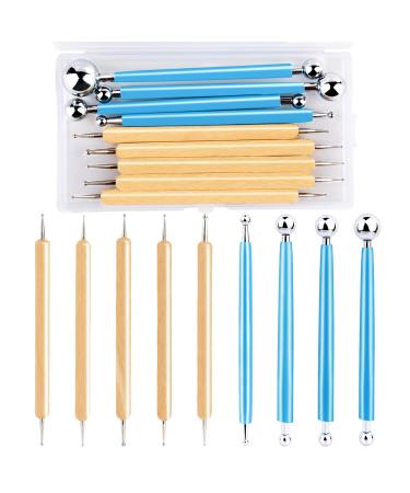 9-part puncture tool set puncture pencils with balls nail art pen set with storage box marble tool nail art tools for rock art painting nail design drawing - Buy Online on GoSupps.com