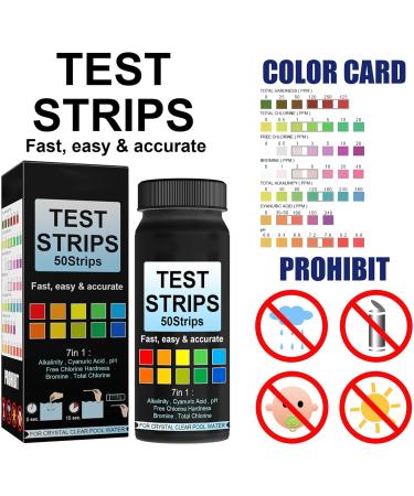 KUIKUI Water Quality Test Strips - 7 in 1 Portable Test Paper for Swimming Pool - Buy Online on GoSupps.com