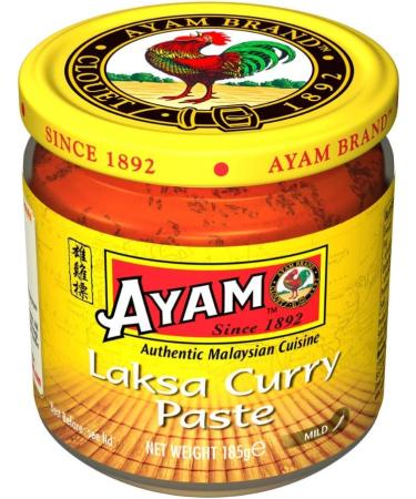 AYAM Laksa Curry Paste - 100% Natural Ingredients - Malaysian Great Flavours - Mild Flavour - Easy and Quick Home Cooking - Gluten-Free - Dairy-Free - Non-GMO No MSG No Preservatives - 185g - Buy Online on GoSupps.com
