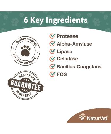 NaturVet Digestive Enzymes Plus Probiotic Powder for Dogs & Cats - 4 oz - Buy Online on GoSupps.com