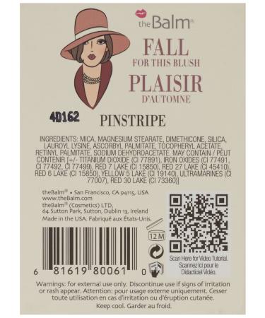 theBalm INSTAIN Blush in Pinstripe - Long-Lasting Pigmented Cheek Color - Buy Online on GoSupps.com