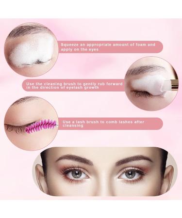 TCJJ 40 PCs Eyelash Shampoo Bottle Brushes Set 10 Eyelash Brushes Foam Donor Bottle & More for Perfect Eye Care - Buy Online on GoSupps.com