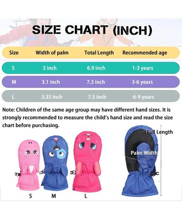 FAYHIJUN Waterproof Kids Mittens Toddler Winter Gloves - Rose Rabbit S(Age 1-3) - Buy Online on GoSupps.com
