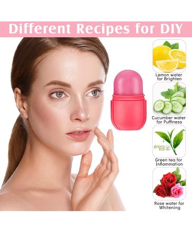 Silicone Ice Face Roller for Skin Care - Pink Beauty Facial Tool for Brightening and Line Removal - Buy Online on GoSupps.com