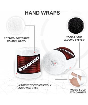 Buy Starpro Elastic Boxing Bandages with Thumb Loop - Durable Wrist Support for MMA Kickboxing & Martial Arts - 2.55m 3.5m & 4.5m - Ideal for Men Women & Children - Buy Online on GoSupps.com