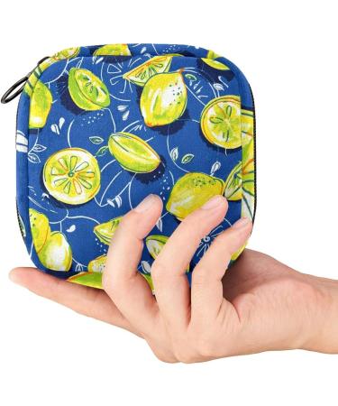 DIY Lemon Print Sanitary Napkin Storage Bag | Portable Menstrual Kit Pouch | Period Cup Holder for Women and Teens - Color 14 - Buy Online on GoSupps.com