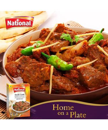 National Foods Karahi Gosht Recipe Mix 3.30 oz (94g) - Authentic Curry Spice for Meat Stew | South Asian Dish | Value Pack - Buy Online on GoSupps.com