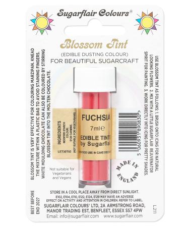 Sugarflair Fuchsia Blossom Tint Food Colouring and Dusting Powder Matt Finish Brush On or Mix with Rejuvenator Spirit to Create a One of A Kind Cake - 7ml