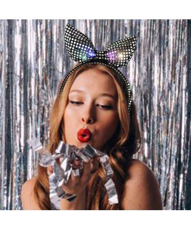 Fashband Light Up Headbands LED Bow Sequin Headband Sparkly Hair Hoop Party Festival Carnival Hair Accessories for Women - Buy Online on GoSupps.com