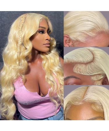 Alipeacock 613 Blonde Lace Front Wig Human Hair 13x4 Body Wave Lace Front Wigs Human Hair Pre Plucked with Baby Hair 150% Density Brazilian Lace Frontal Human Hair Wigs for Women (26 Inch  613 13x4 Body Wave) 26 Inch 613...