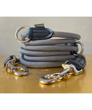 Leitengr n Dog Leash Derby - 2m Adjustable Nylon Leash for Medium to Large Dogs | Robust Pigeon Gray Design - Buy Online on GoSupps.com