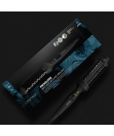 REVAMP Progloss Big Hot Round Brush - 40mm Heated Brush for Volume and Lasting Curls | Ceramic Barrel, Ionic Jet, Progloss Oil Infusion | Salon Shine, Frizz-Free Finish - Black - Buy Online on GoSupps.com