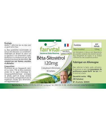 Fairvital | Beta-sitosterol 120mg - box of 3 months - VEGAN - Highly dosed - 90 capsules - pine oil - Buy Online on GoSupps.com
