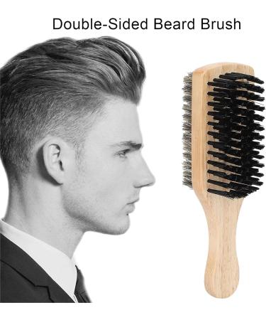 Double Sided Beard Brush Men's Beard Brush Beard Comb Beard Grooming Kit Beard Care Tools with Wooden Handle for Birthday Gifts for Mustache Cleaning - Buy Online on GoSupps.com