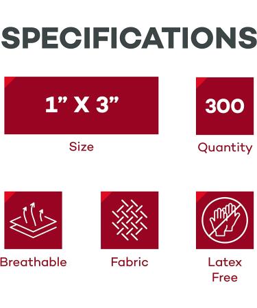 Dealmed Sterile Flexible Fabric Adhesive Bandages 1x3 Inch 100/Box - 3 Boxes | Breathable First Aid Strips for Medical Emergency Kits & Clinic - Buy Online on GoSupps.com