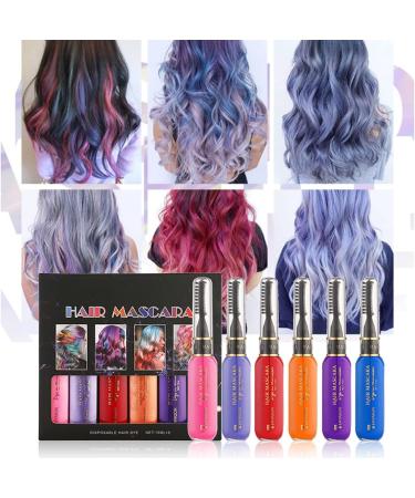 RoseFlower 6 Colours Hair Chalk Combs - Washable Temporary Hair Dye for Kids, Boys, Girls, Women - Pink, Purple, Blue, Orange - Carnival, Birthday, Cosplay, Halloween, Xmas - Buy Online on GoSupps.com