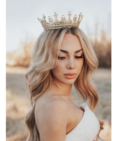 SWEETV Gold Queen Crown - Women's Wedding & Birthday Crown, Cake Topper & Costume Party Accessory - Buy Online on GoSupps.com