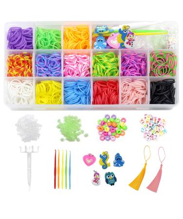 12800+ Rubber Bands Bracelet Kit in 28 Unique Colors, Loom Bracelet Craft Kit with Accessories for Kids Gift, Loom Rubber Bands
