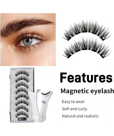 4 Pairs Magnetic Eyelashes with Applicator Magnetic Eyelashes Natural Look Reusable 3D False Lashes Magnetic Lashes No Liner No Glue Magnetic False Eyelashes Kit Black Eyelashes No Eyeliner Fake Lash - Buy Online on GoSupps.com