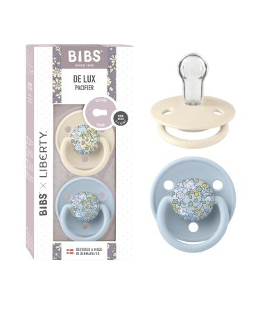 BIBSE de Lux Schnuller 2-pack BPA-free cherry shape nipple.Silicone made in Denmark unit size (0-36 months) Eloise Baby Blue Unit size (2 Series Pack) Eloise Baby Blue