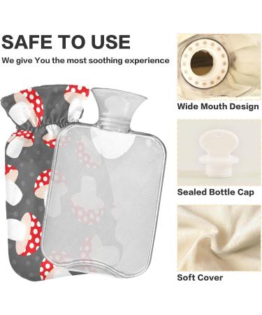 Buy Naanle Hot Water Bottle with Mushrooms Cover | 2L Heat Relief for Back Pain Hand & Foot Warmer - Ideal for Cold Therapy - Buy Online on GoSupps.com