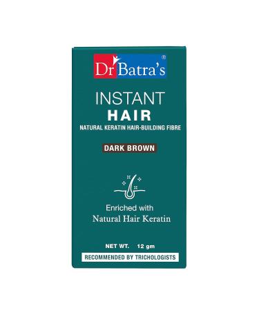 Dr. Batra's Instant Hair Keratin Fibres - Dark Brown 12g | Natural Hair Building Solution for Instant Volume | International Shipping Available - Buy Online on GoSupps.com