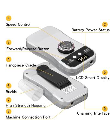 35000RPM Electric Nail Drill Machine for Acrylic Nails - Portable Kit for Gel Polish Removal - DIY Manicure Pedicure - Gray - Buy Online on GoSupps.com