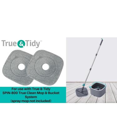 True & Tidy Extra Thick Microfiber Mop Pad Refill for SPIN-800 - 9x9 inches, Machine Washable (8-Pack) - Buy Online on GoSupps.com