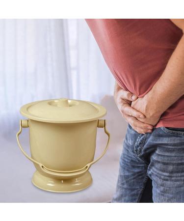 yotijay Chamber Pot with Lid Bedpan Spittoon Indoor Splashproof Pee Potty Urinal Bottle Light Yellow - Buy Online on GoSupps.com