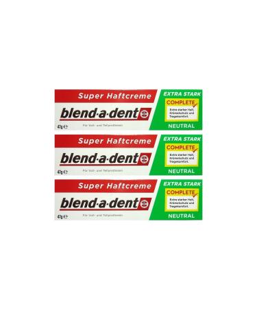 3x Blend a dent Complete Neutral Adhesive Cream for full and partial dentures 47g - Buy Online on GoSupps.com