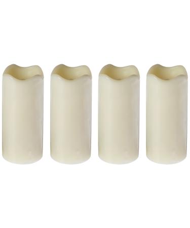 Flipo Pacific Accents Ivory Wax Wavy Top Votives with Timers  Set of 4