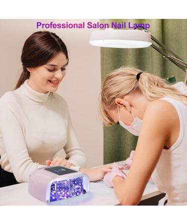 Kikugu 96W Rechargeable UV LED Nail Lamp - Cordless Gel Polish Light with Large LCD Display - Professional Curing Lamp for Salon and Home - Pink - Buy Online on GoSupps.com
