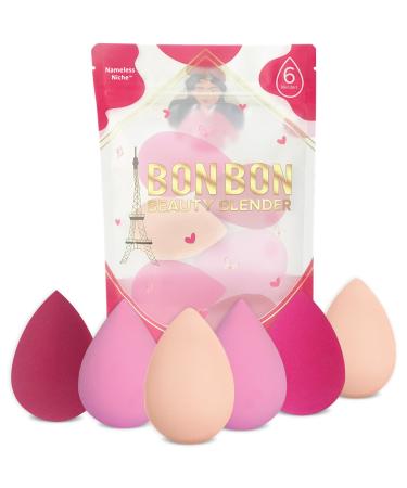 Makeup Sponges for Foundation and Blending Powder Cream and Liquid - Set of 6 Makeup Blender Beauty Sponges - Multicolored Latex Free Makeup Sponges Set